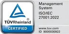 ISO/IEC 27001:2022 certified by TÜV Rheinland