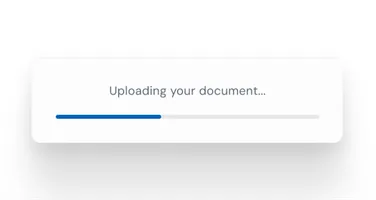 A document upload in progress